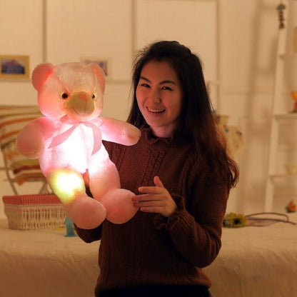 Luminous Teddy Bear Recorder 30cm Pink