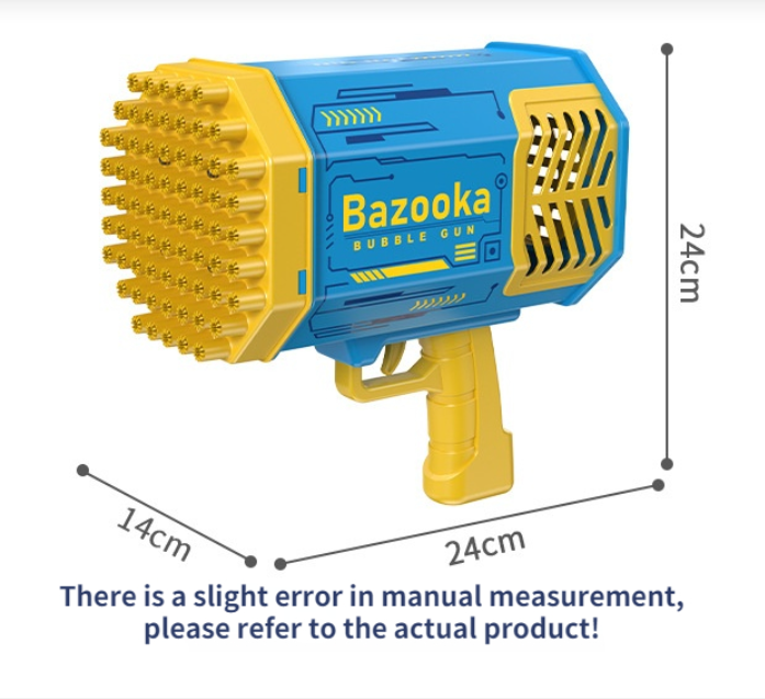 Bubble Machine Gun Dimensions