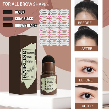 Brow Stamp Color Options and Before and After Use