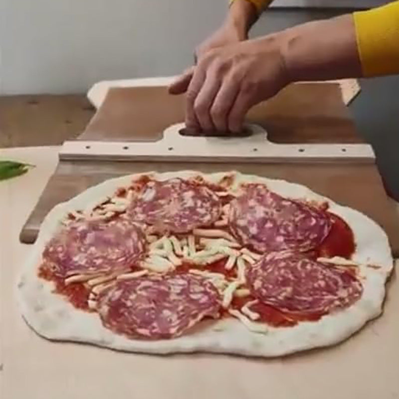 Wooden Pizza Slider in use