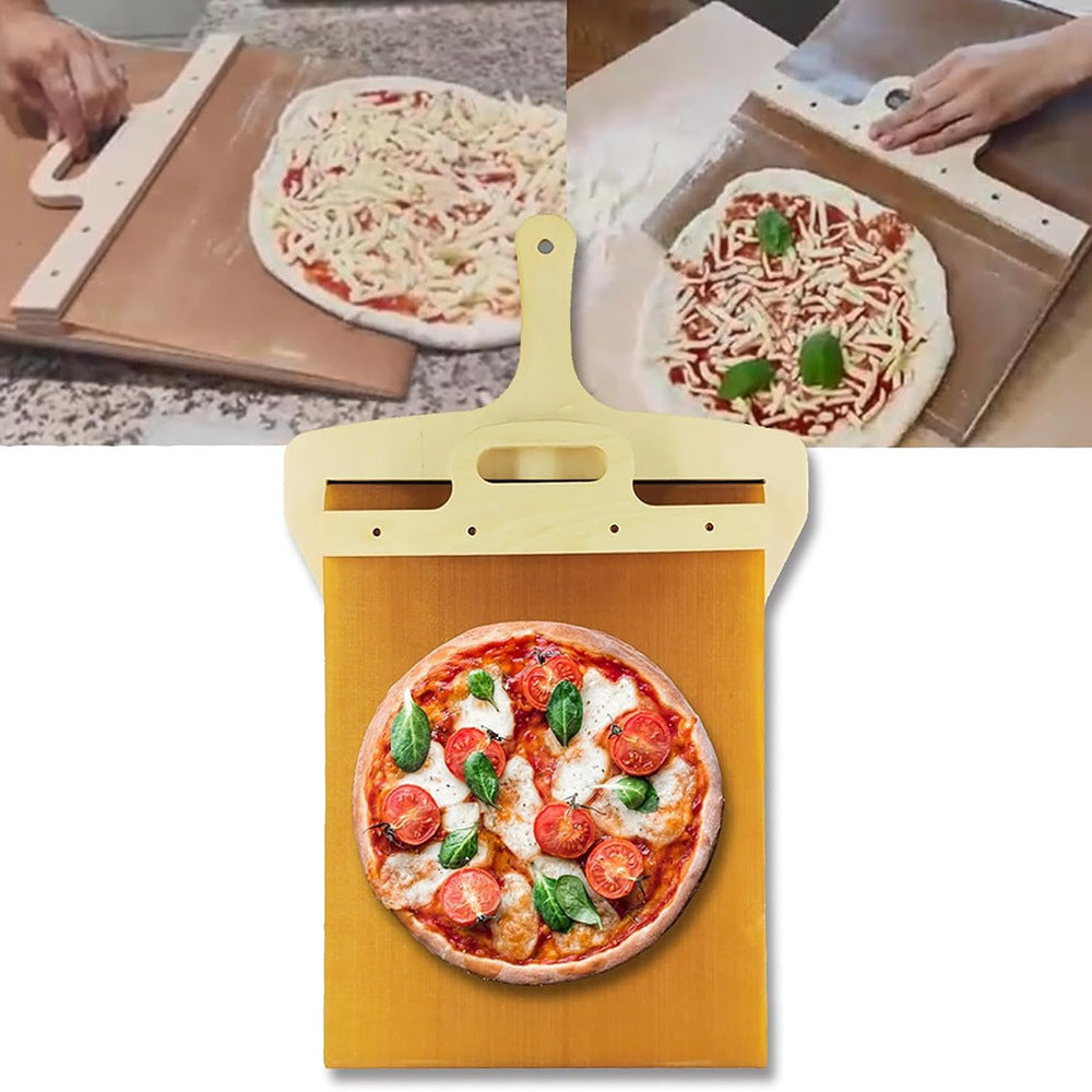 Wooden Pizza Slider in use