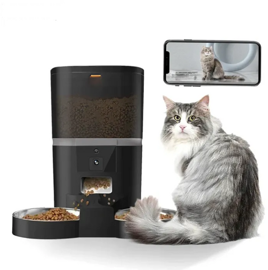 HD Camera Smart Pet Feeder Black