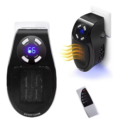 Mini Wall-mounted Heater Black with remote