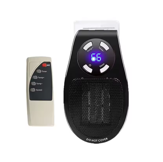 Mini Wall-mounted Heater Black with remote