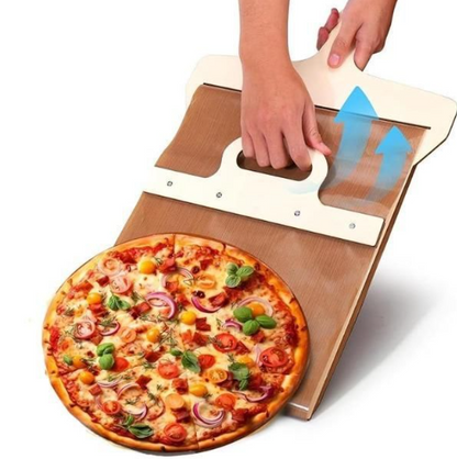 Wooden Pizza Slider in use